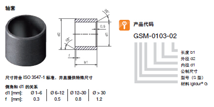 易格斯通用型軸承軸套iglidur滑動(dòng)軸承GSM系列
