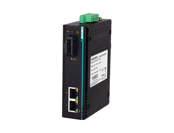 邁威通信MIEN1203-F 1百兆光2百兆電卡軌式工業(yè)以太網(wǎng)光纖收發(fā)器