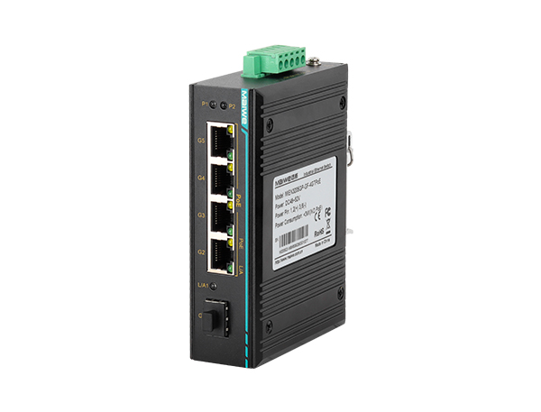邁威通信MIEN3205GP-GF-4GTPoE 5口二層全千兆PoE卡軌式工業(yè)以太網(wǎng)交換機